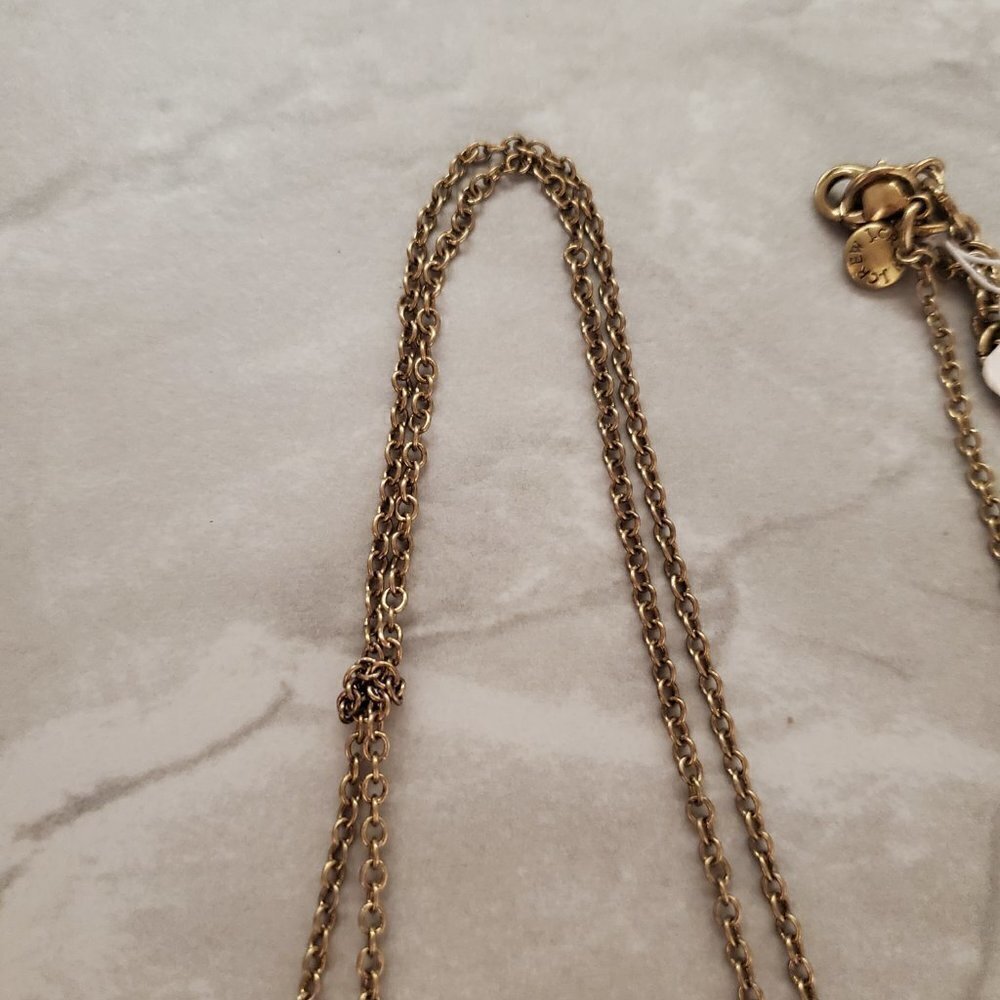✨ NEW J.Crew Double Tassel Rhinestones Crystal Pave Pendant Necklace ✨ - Picture 4 of 7